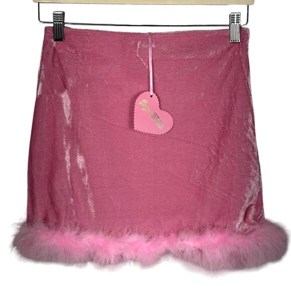 NEW Dolls Kill Sugar Thrillz PRETTY FILTHY FEMME VELVET MINI SKIRT Size Small - Picture 3 of 9